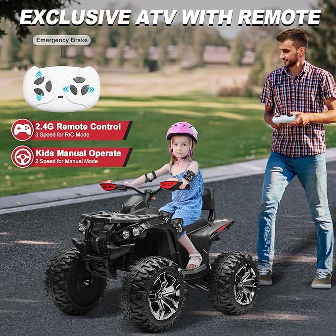 24V 2 Seater Ride On Toys, 4X4 Kids ATV 4 Wheeler w/ 800W Motors